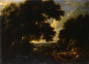 Waldlandschaft mit rastenden Hirten