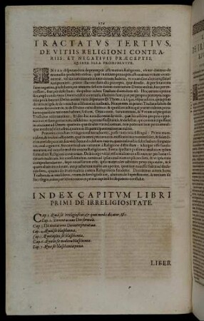 [Liber Primus. De Irreligiositate Eiusque Speciebus.]