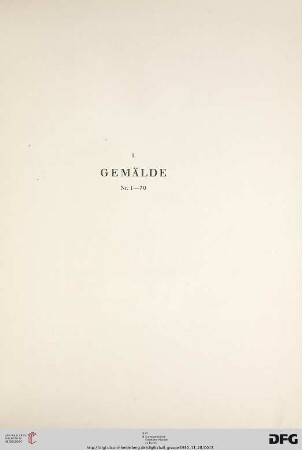 Gemälde (Nr. 1-70)