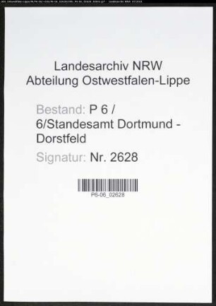 Heiratsregister Standesamt Dortmund-Dorstfeld (III)