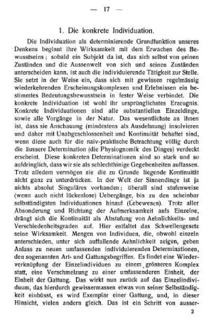 I. Die vollendete Individuation.