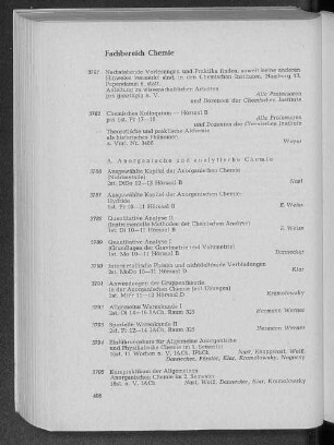 A. Anorganische und analytische Chemie