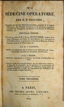 De la médecine opératoire, 3