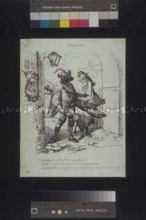 Zeitgenossen - Karikatur mit Bezug auf die Herbstunruhen in Frankfurt 1848(?)