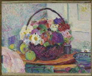 Stilleben mit Blumenkorb