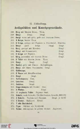 Antiquitäten und Kunstgegenstände (Nr. 248-715)