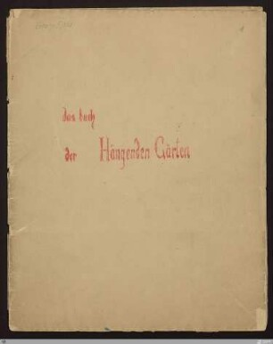 das buch der Hängenden Gärten