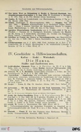 IV. Geschichte und Hilfswissenschaften (Nr. 353-940)