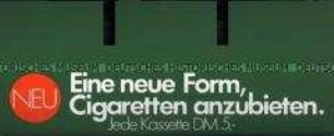 Werbeaufsteller für "Atika"-Zigaretten, "Die Atika-Kassette."