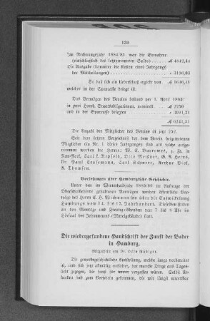 Die wiedergefundene Handschrift der Zunft der Bader in Hamburg.