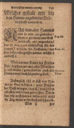 Welcher gestalt wir die von Hunnio angebottene Brüderschafft annemen.