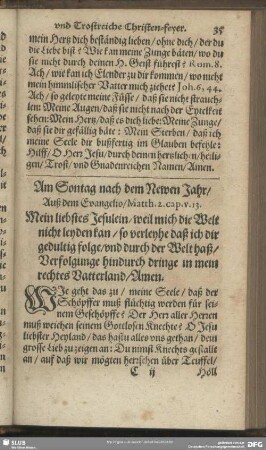 Am Sontag nach dem Newen Jahr