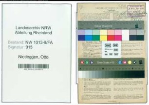 Entnazifizierung Otto Niedeggen , geb. 20.03.1892 (Geschaeftsinhaber)