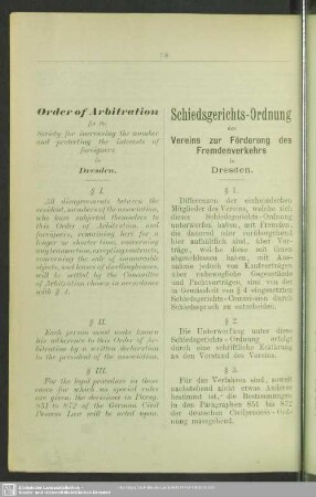 Schiedsgerichts-Ordnung – Order of Arbitration