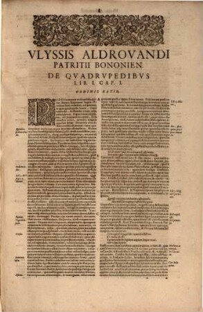 Vlyssis Aldrovandi Patricii Bononiensis De Qvadrvpedibvs Solidipedibvs Volvmen Integrvm