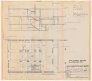 Reichsluftfahrtministerium, Berlin: Wasserspeicher-Raum L5: Schnitt, Grundriss 1:100