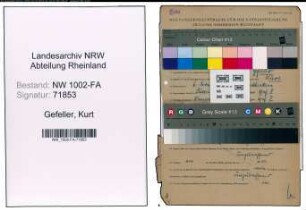Entnazifizierung Kurt Gefeller, geb. 06.05.1901 (Arbeiter)