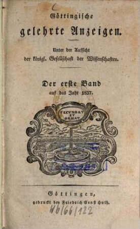 Göttingische gelehrte Anzeigen : unter Aufsicht d. Akademie der Wissenschaften. [99.] 1837, 1
