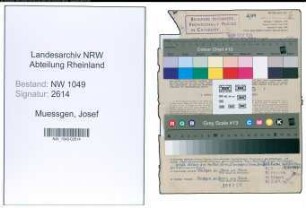 Entnazifizierung Josef Muessgen , geb. 28.10.1913 ()