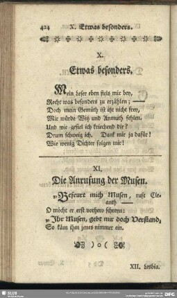 XI. Die Anrufung der Musen