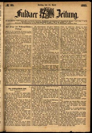 Ausgabe vom Freitag, den 13. April 1883.