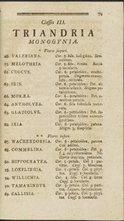 Classis III. Triandria