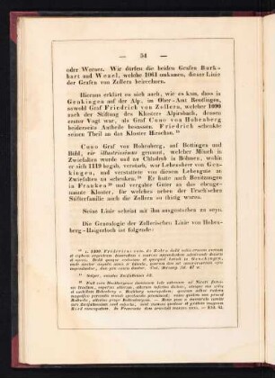 Stammtafel der Zollerischen Grafen von Hohenberg-Haigerloch.