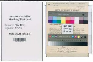 Entnazifizierung Rosalie Mittendorff , geb. 17.07.1910 ()
