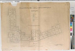 Recklinghausen (Recklinghausen) Amtsgericht und Gefängnis Grundriß Kellergeschoß 1907 1 : 100 73 x 105 Zeichnung Erberich Staatshochbauamt Münster