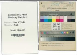 Entnazifizierung Heinrich Maas , geb. 03.07.1881 (Zollbeamter)