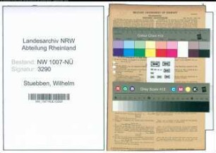 Entnazifizierung Wilhelm Stuebben , geb. 03.10.1914 (Mueller)
