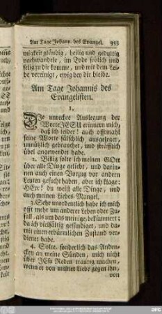 Am Tage Johannis des Evangelisten.