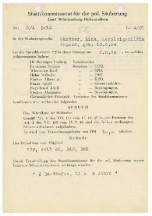 Günther, Lina
