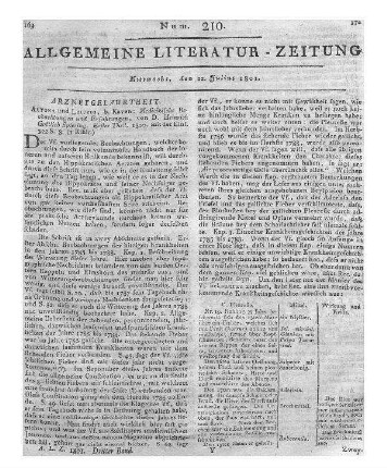 Spiering, H. G.: Medicinische Beobachtungen und Erfahrungen. T. 1. Altona, Leipzig: Kaven 1800