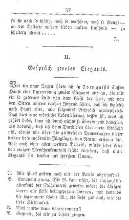 II. Gespräch zweier Elegants.