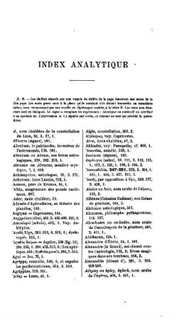 Index Analytique.