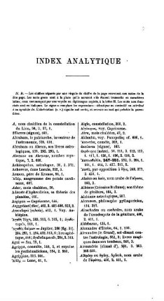 Index Analytique.