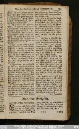 Von der Ewigkeit.