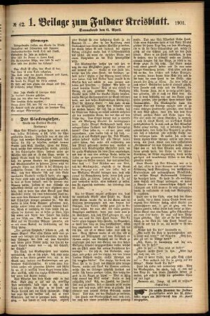 Zweite Ausgabe vom Samstag, den 06. April 1901.