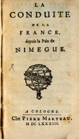La conduite de la France depuis la Nimegue