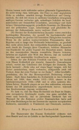 I. Mayer Amschel Rothschild