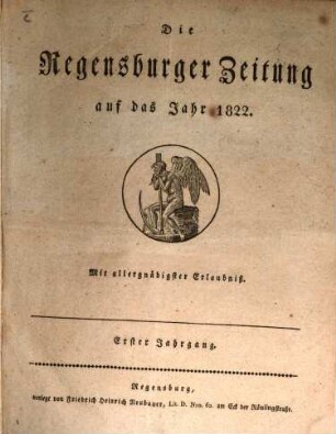 Regensburger Zeitung. 1822, 1822 = Jg. 1