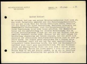 W.H. Schuchhardt an K. Kübler