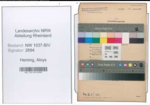 Entnazifizierung Aloys Heming , geb. 20.07.1901 (Postschaffner)