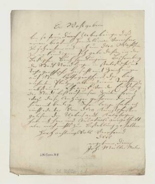 Brief von Johannes Müller an Joseph Heller