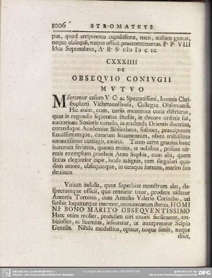 CXXXIIII De Obsequio Coniugii Mutuo
