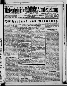 Niederrheinische Landeszeitung : Geldernsche Volkszeitung : Geldern'sches Wochenblatt : Volkszeitung für den Kreis Moers : erfolgreichstes Insertionsorgan in den Kreisen Geldern und Moers sowie in den Grenzbezirken der Kreise Cleve und Kempen