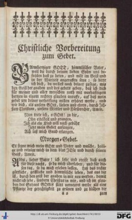 Christliche Vorbereitung zum Gebet.