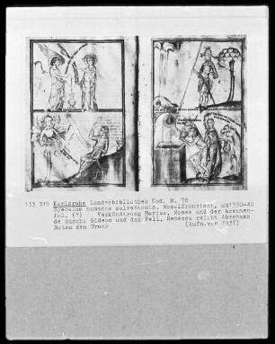 Speculum humanae salvationis — Zwei Szenen aus dem alten Testament