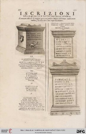 Iscrizioni delle quali si e'fatto uso nell'istoria